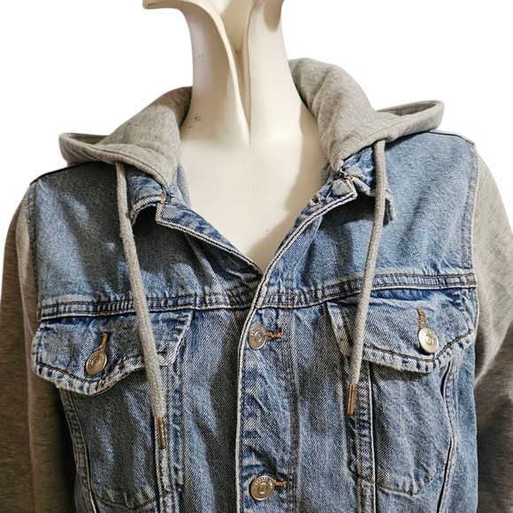 Steampunk Pug Dog Handpainted On a Hooded Denim Jean Jacket. - Picture 4 of 5